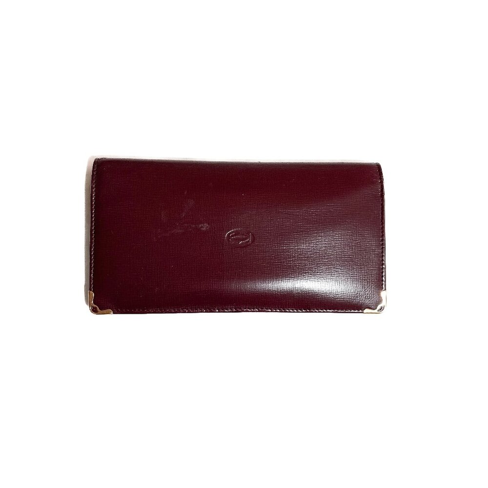 Cartier Burgundy Leather Card Holder Wallet